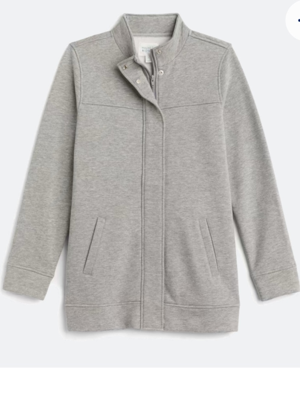 Market & Spruce Light Gray Full-Zip Fleece Jacket